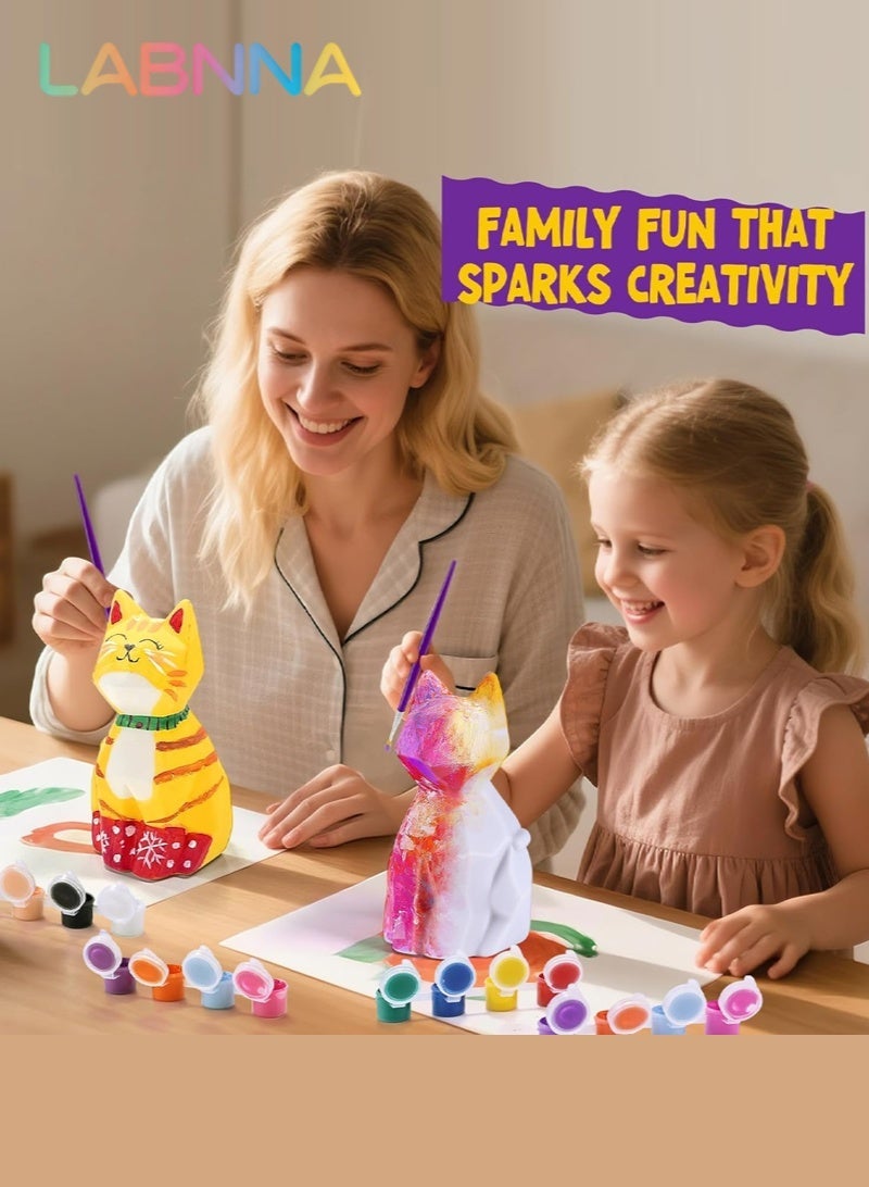 LABNNA Paint Your Own Cat Lamp Kit, Arts and Crafts for Kids Ages 8-12, Art Supplies Painting kit for Kids 6-12, Cat Night Light Toys Girls Boy Birthday Gifts for Kid Ages 3 4 5 6 7 8 9 10 11 12+ - Image 5